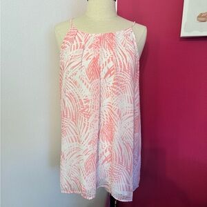 Pink & White Patterned Sleeveless top